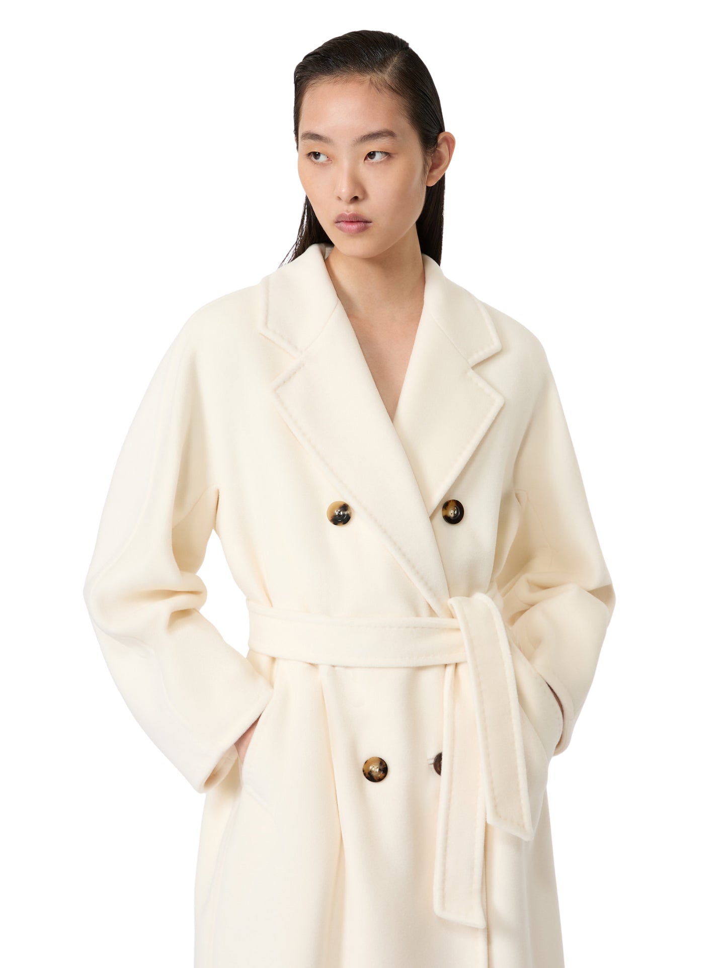 Max Mara Madame 101801 cappotto bianco 42 lana cachemire