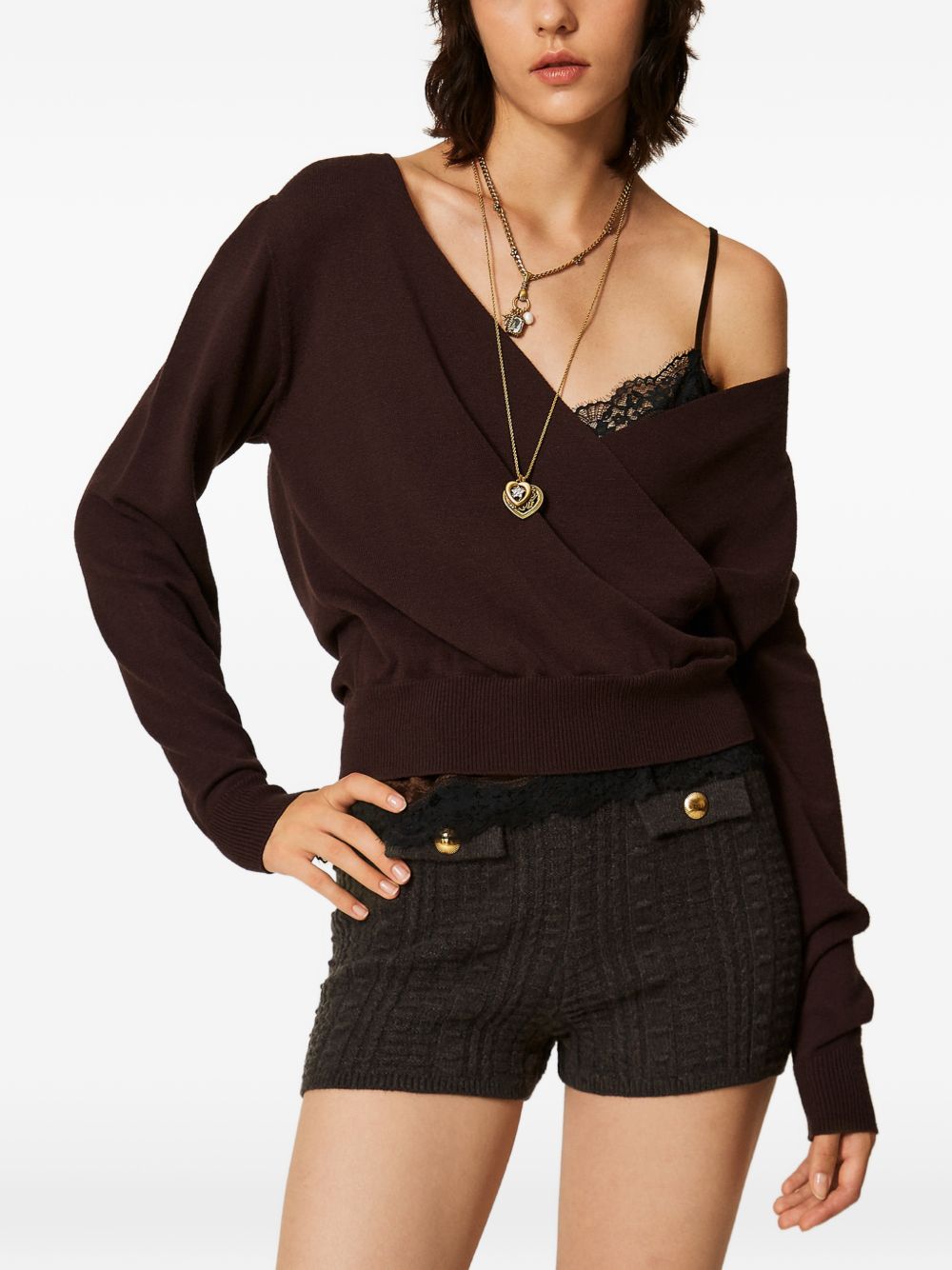 Twinset 262TT3331 maglia marrone coffee