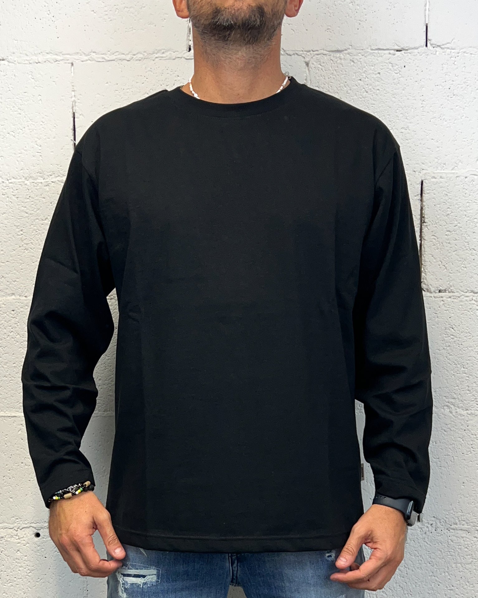 ONLYONE DROPIN maglia manica lunga boxy fit nera