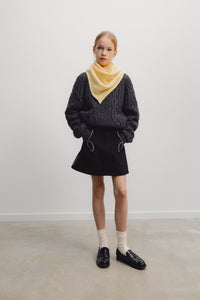 The New Society TNS Denim gonna mini borchie cotone nero