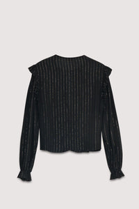 The New Society Lua Woman Blouse Eclipse Noir camicia nera lurex