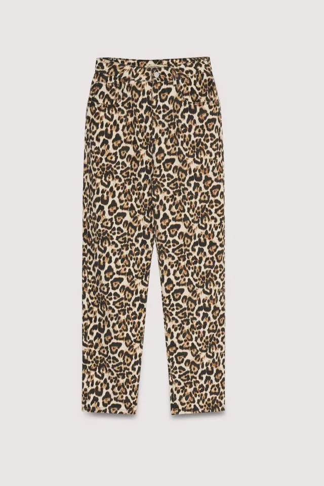 The New Society Nelia pantalone leopardato denim cotone