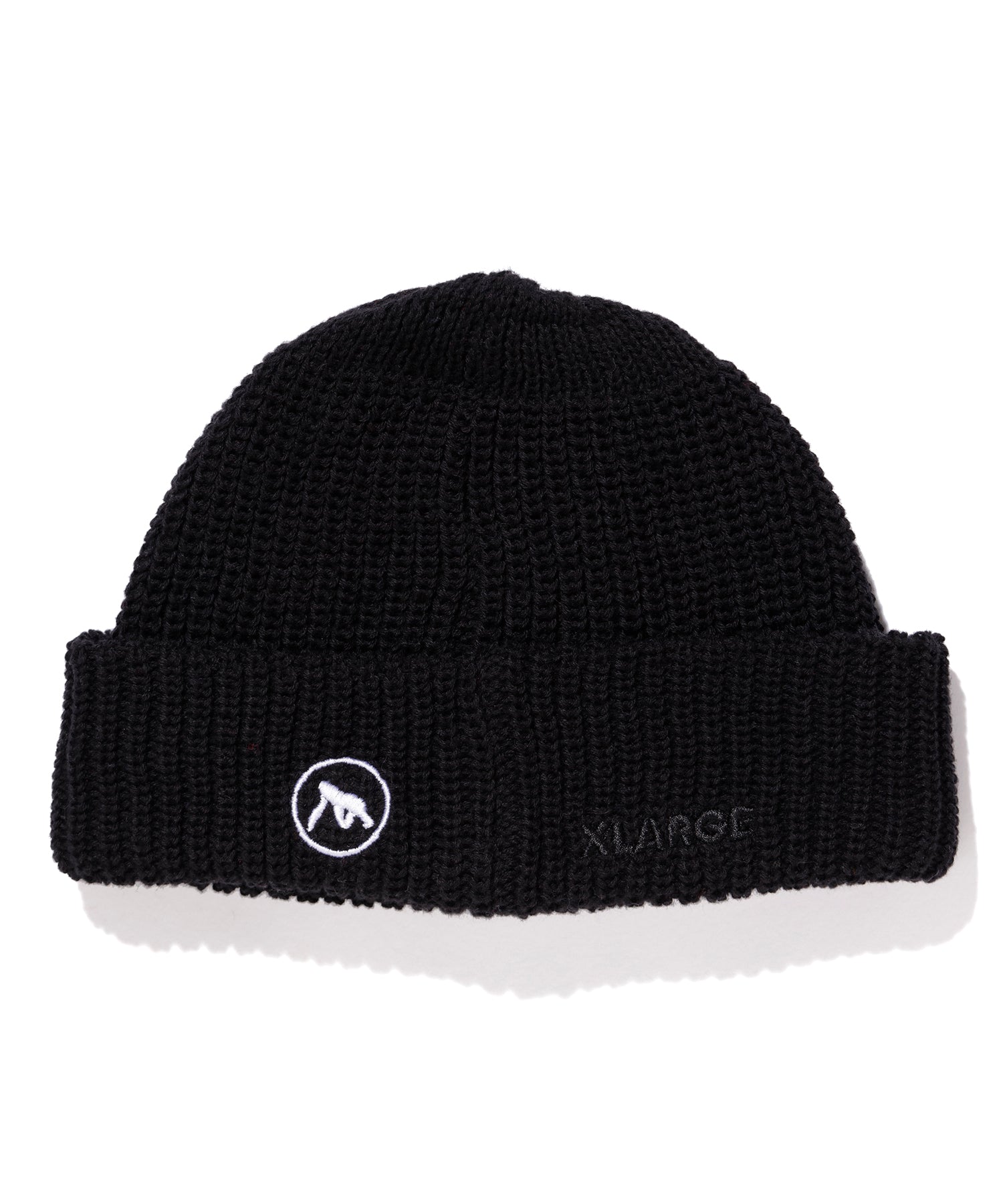 X-Large Logo Short Length Beanie cuffia nera cotone