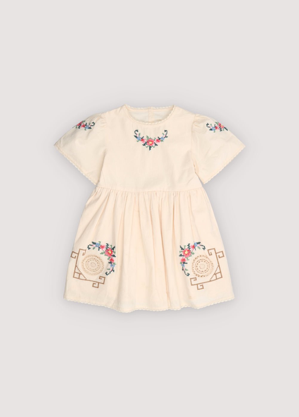 The New Society Narcise Vestito Bambina Ecru 6 Anni Cotone