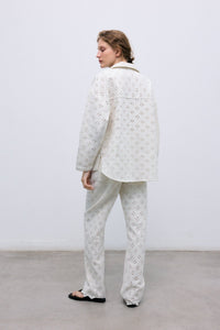 The New Society Camelia pantaloni donna ricamati cotone