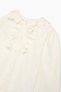 The New Society Soleil blusa bambina cotone bianco Whisper