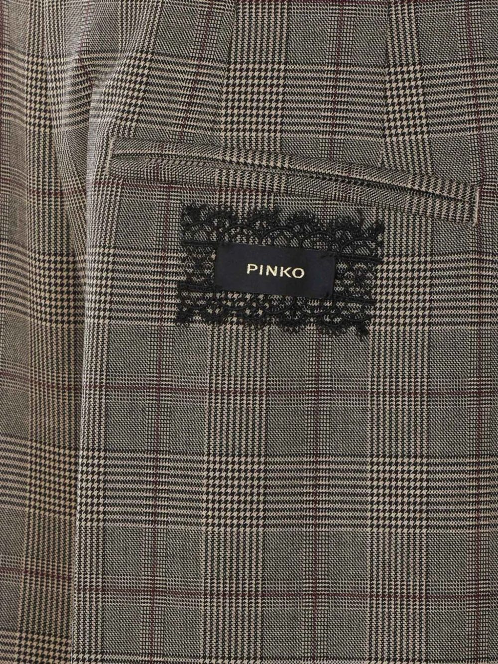 Pinko 107476 pantaloni beige bordeaux nero design essenziale