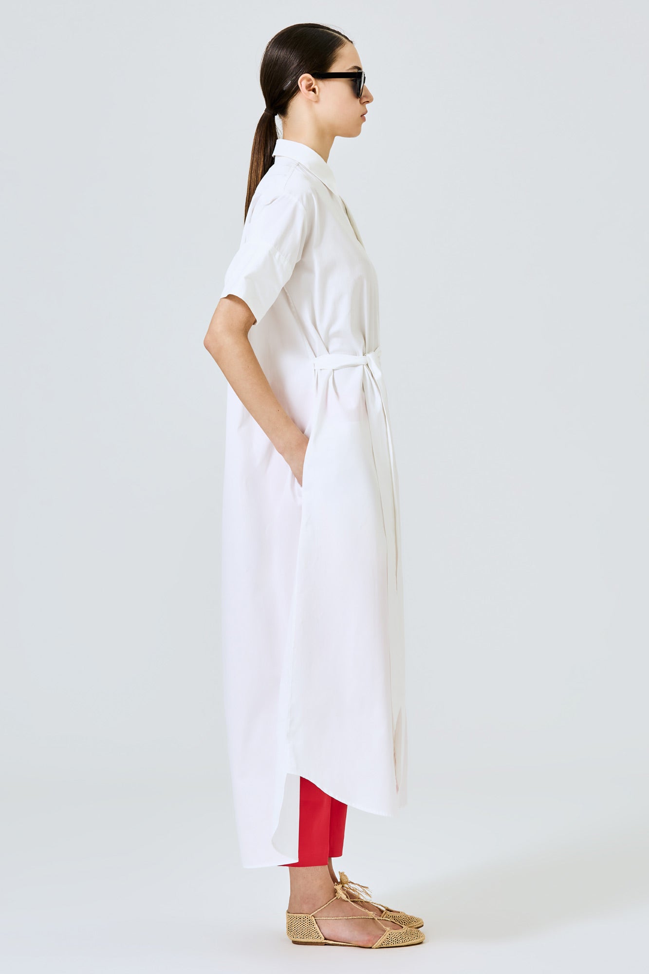 Sa Su Phi Daria abito camicia cotone bianco lungo