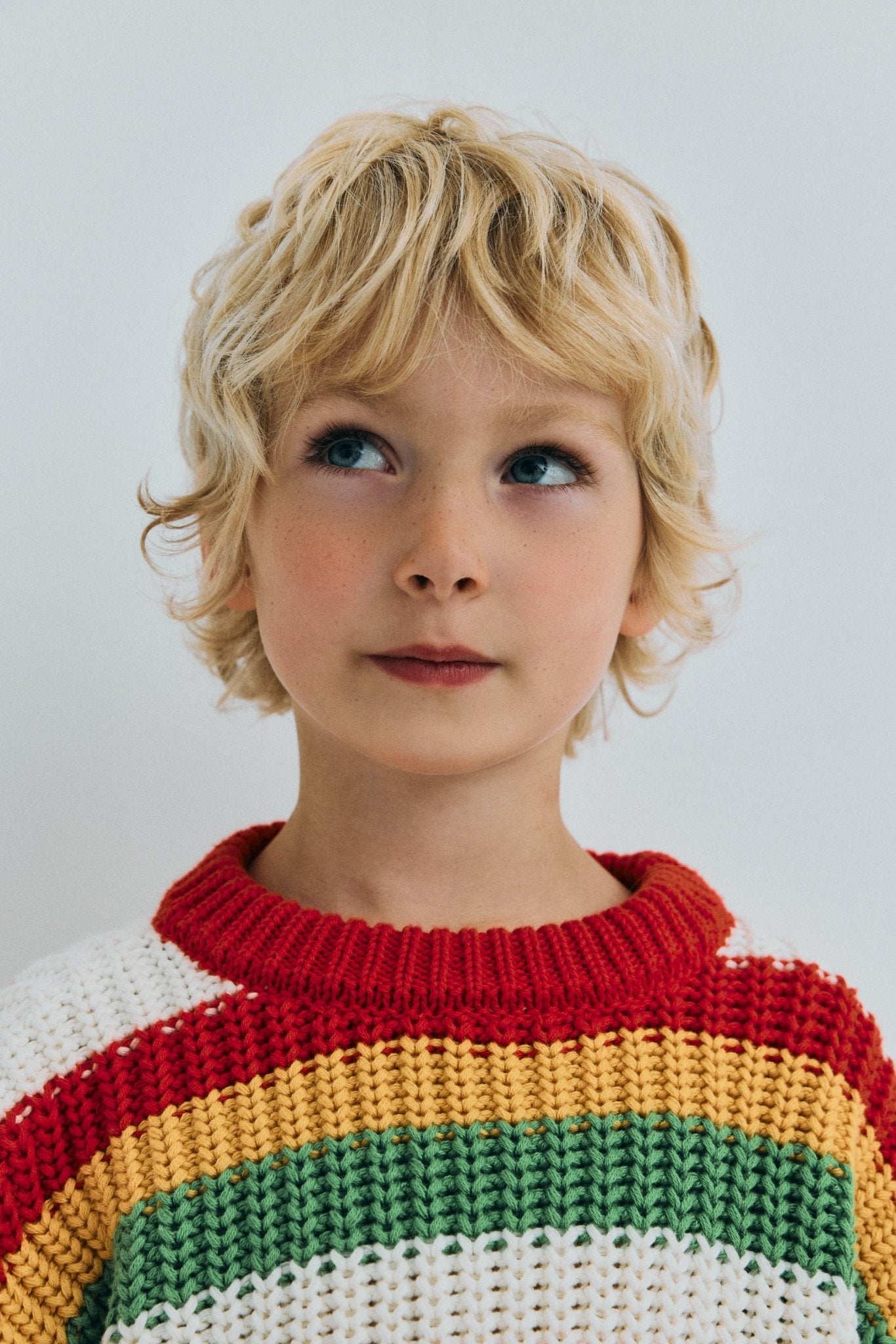 The New Society Lantana Jumper maglione bimbo Tulip Red a righe