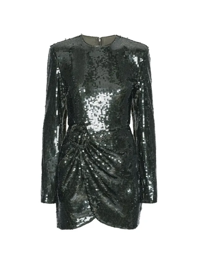 Rotate 116141265 abito corto donna verde paillettes