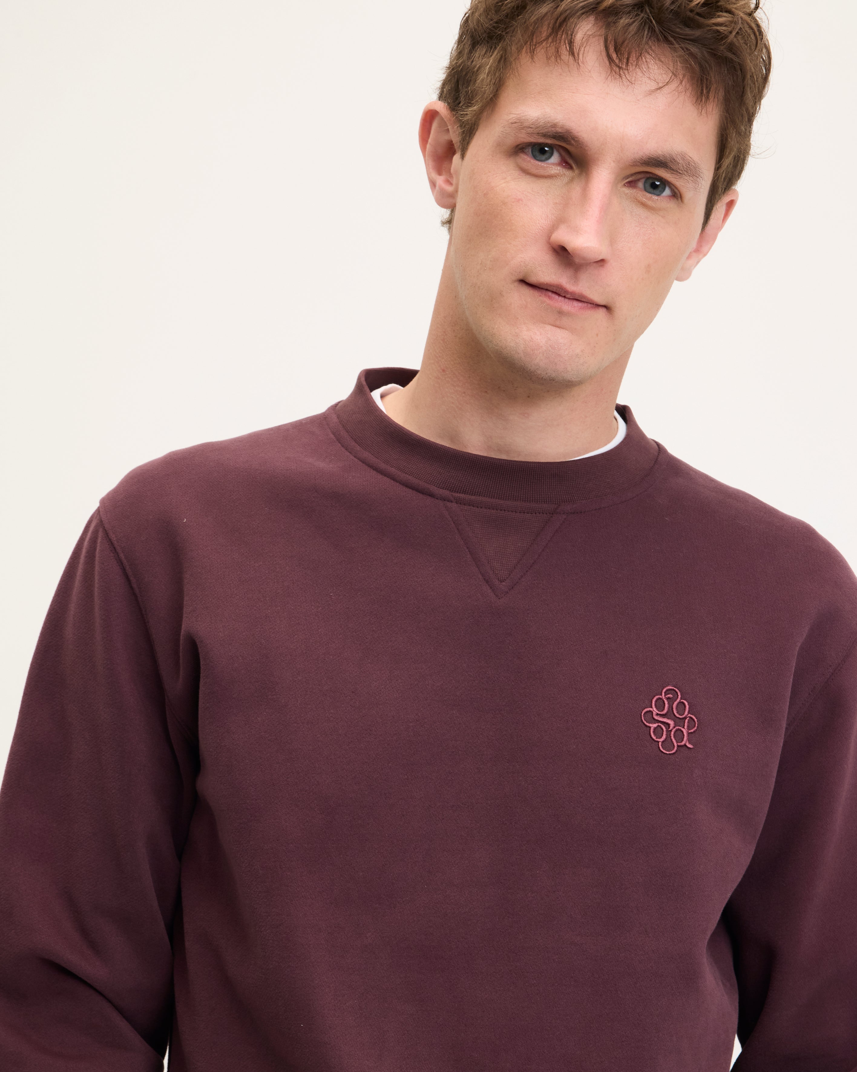 GOODPEOPLE Lommy maglione cotone Bordeaux logo