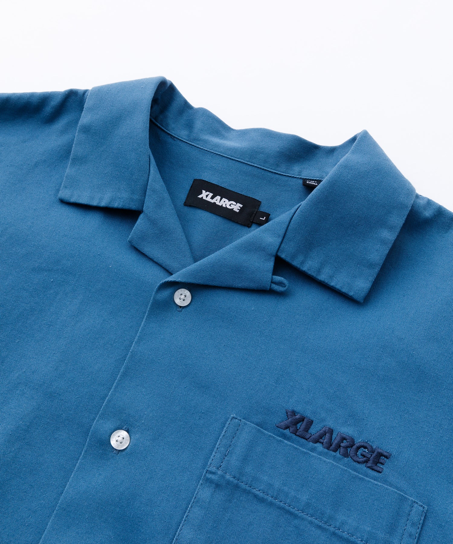 X-Large S/S OG Open Collar camicia bianca