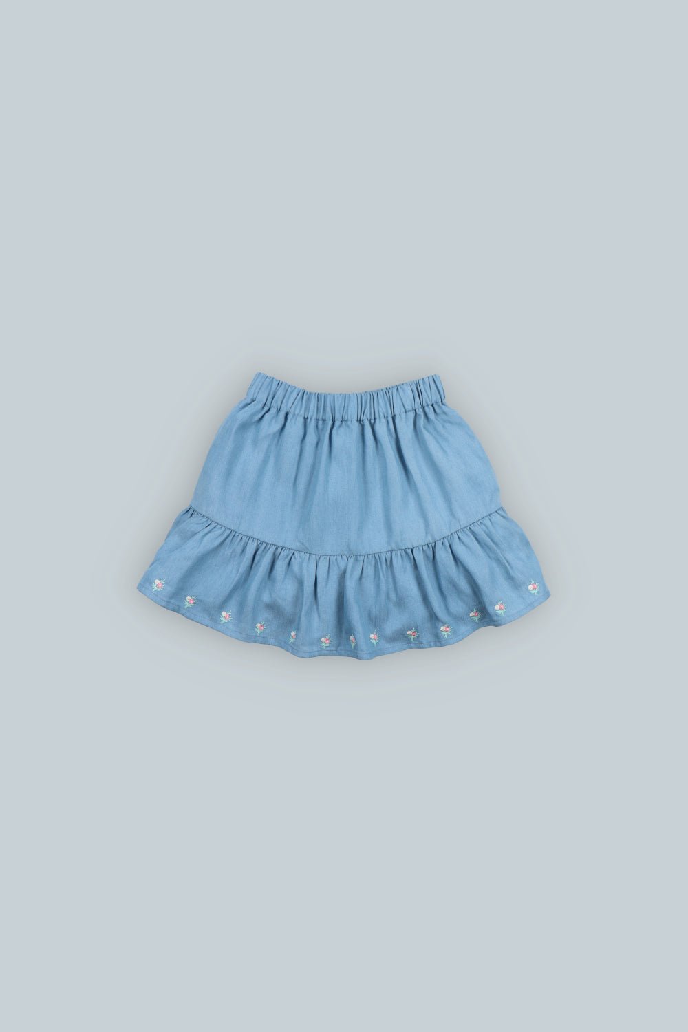 The New Society Menta Gonna Bambina Azzurro Cotone