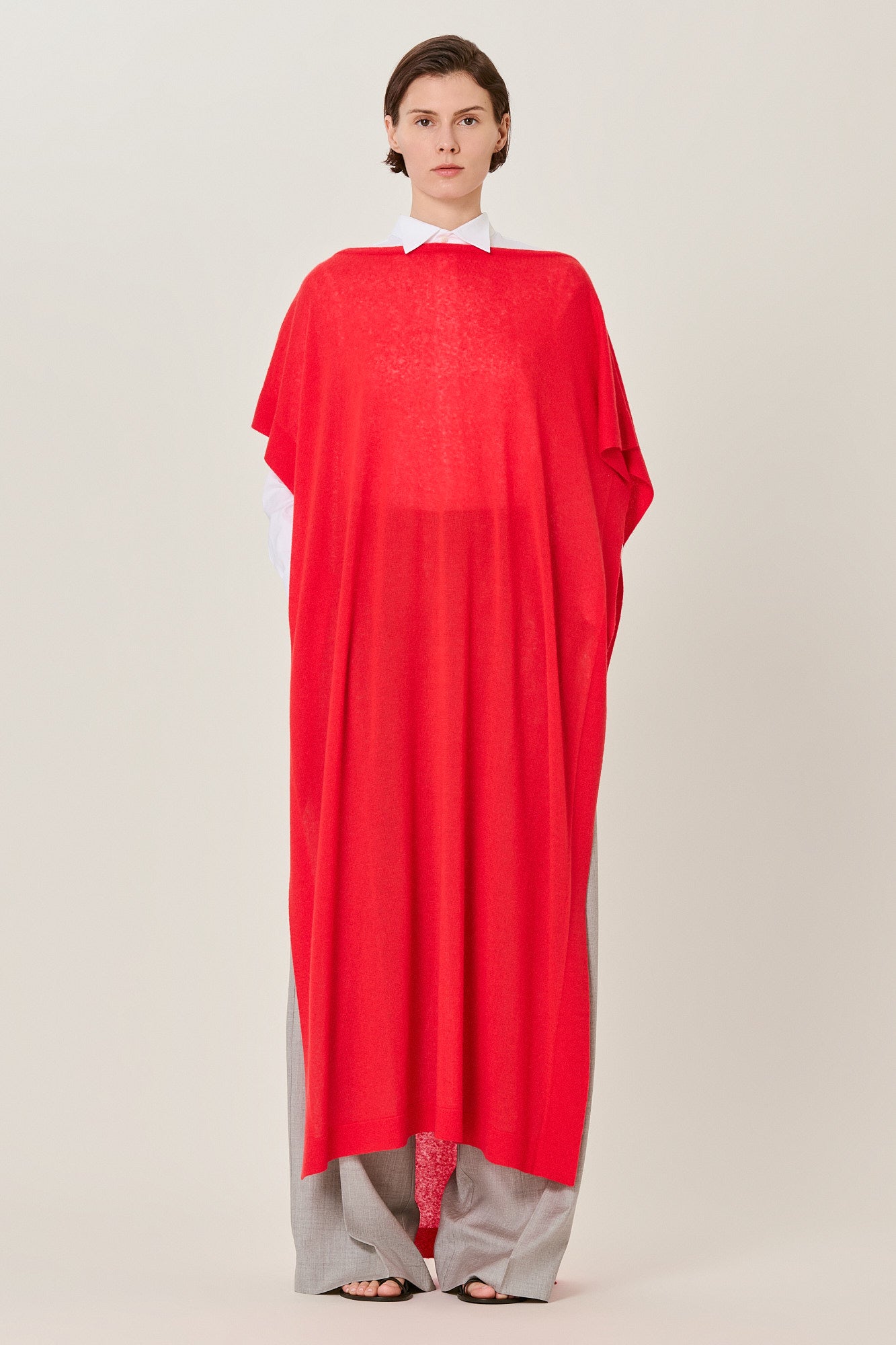 Sa Su Phi Poncho cardigan donna avorio cashmere seta