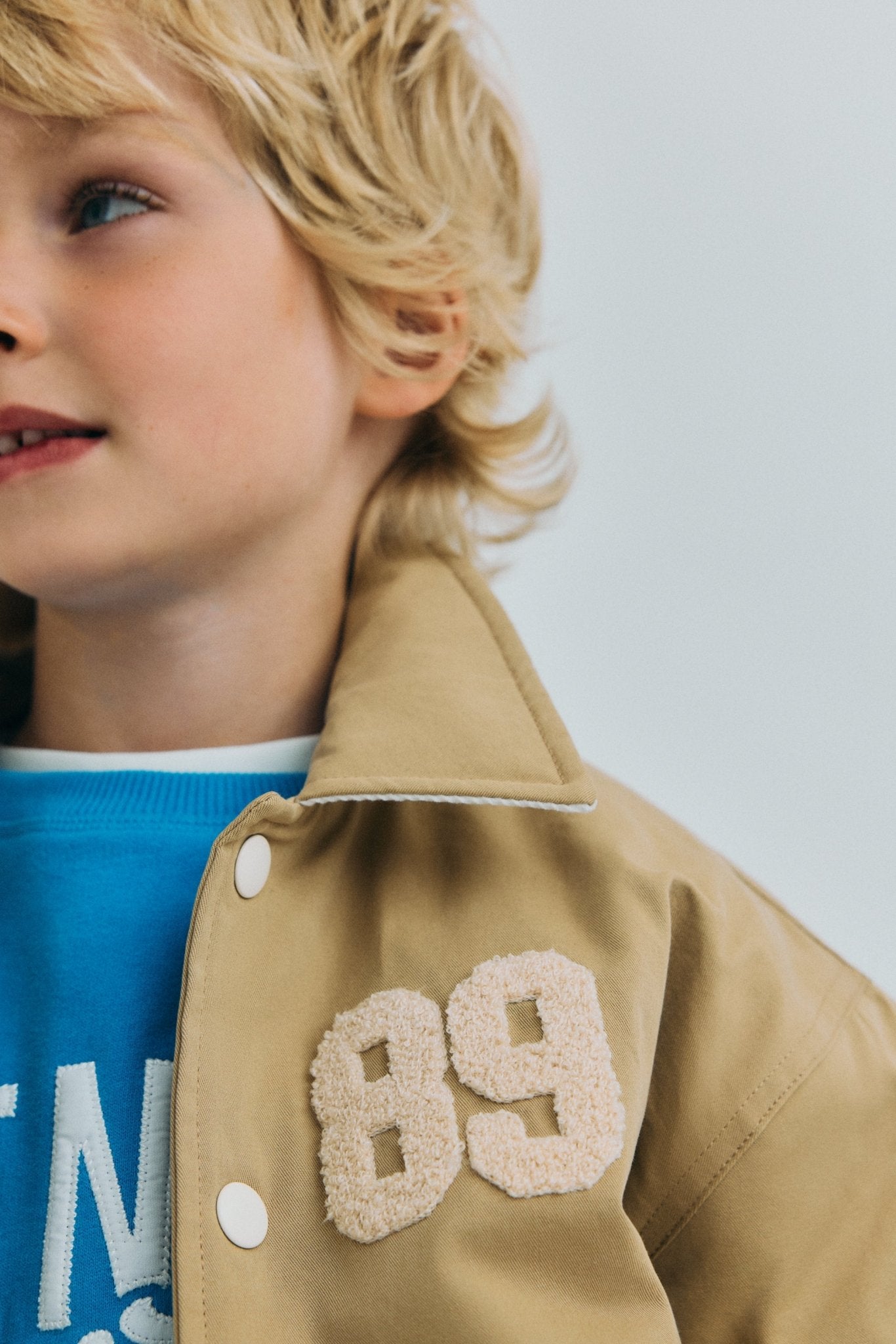 The New Society Gorse bomber bambino Camel Sand cotone