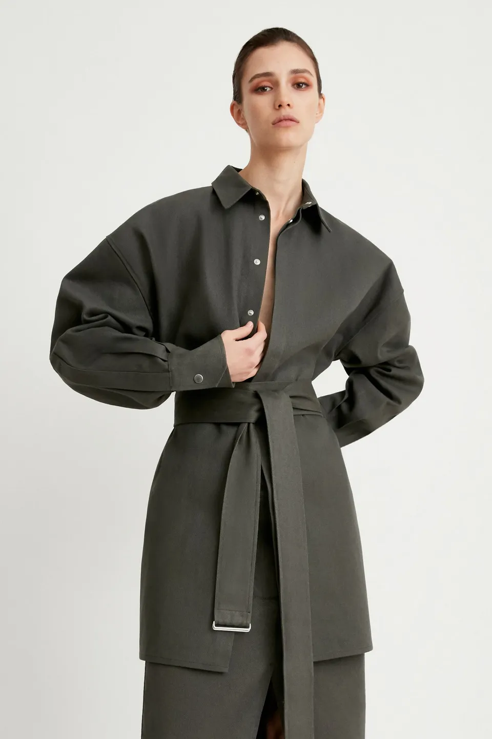Sa Su Phi Valentina giacca gabardina di cotone verde militare