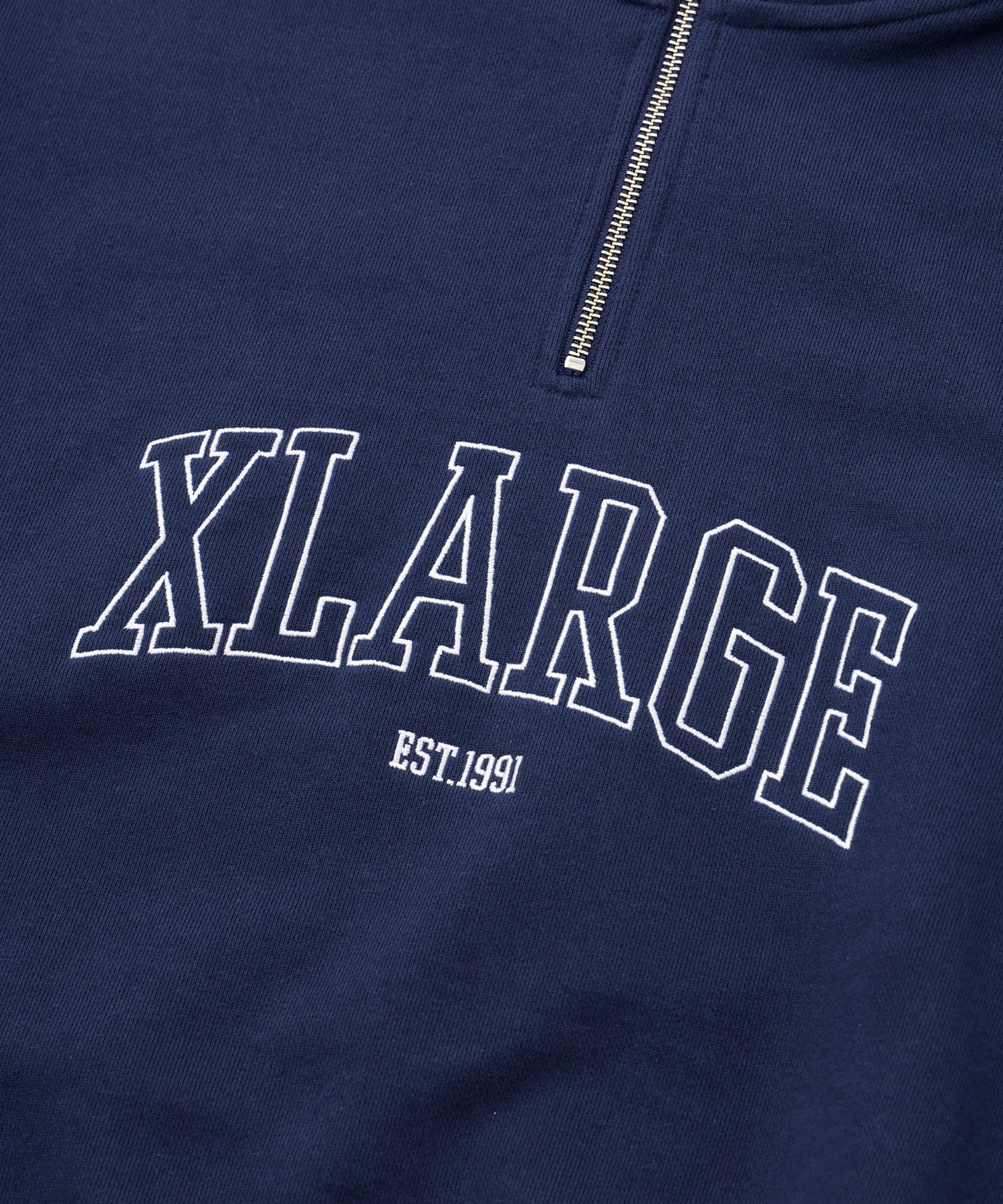 X-Large Striped Rib Half Zip felpa mezza zip cotone