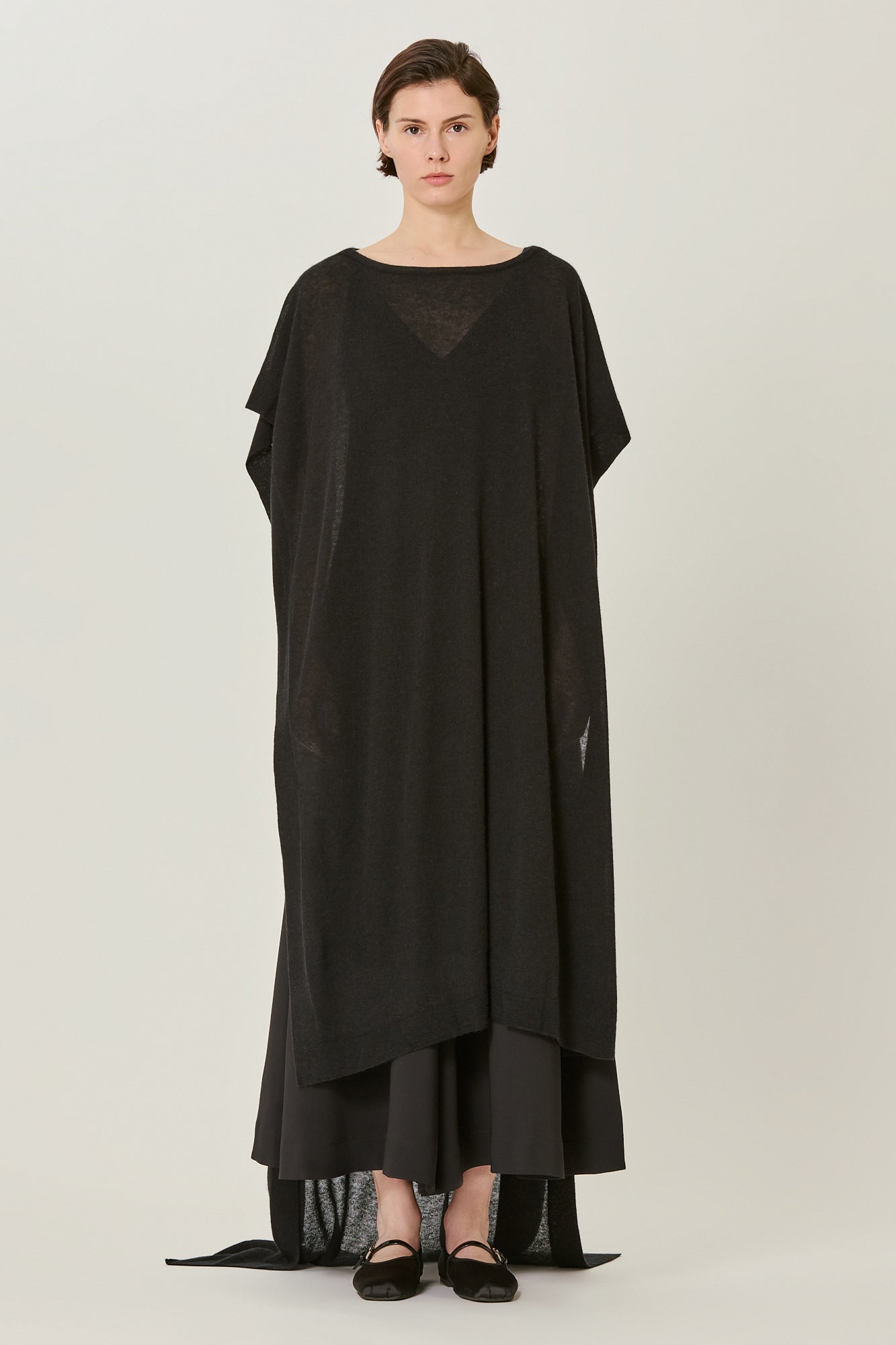 Sa Su Phi Poncho Cardigan Lungo Cashmere Nero Taglia Unica
