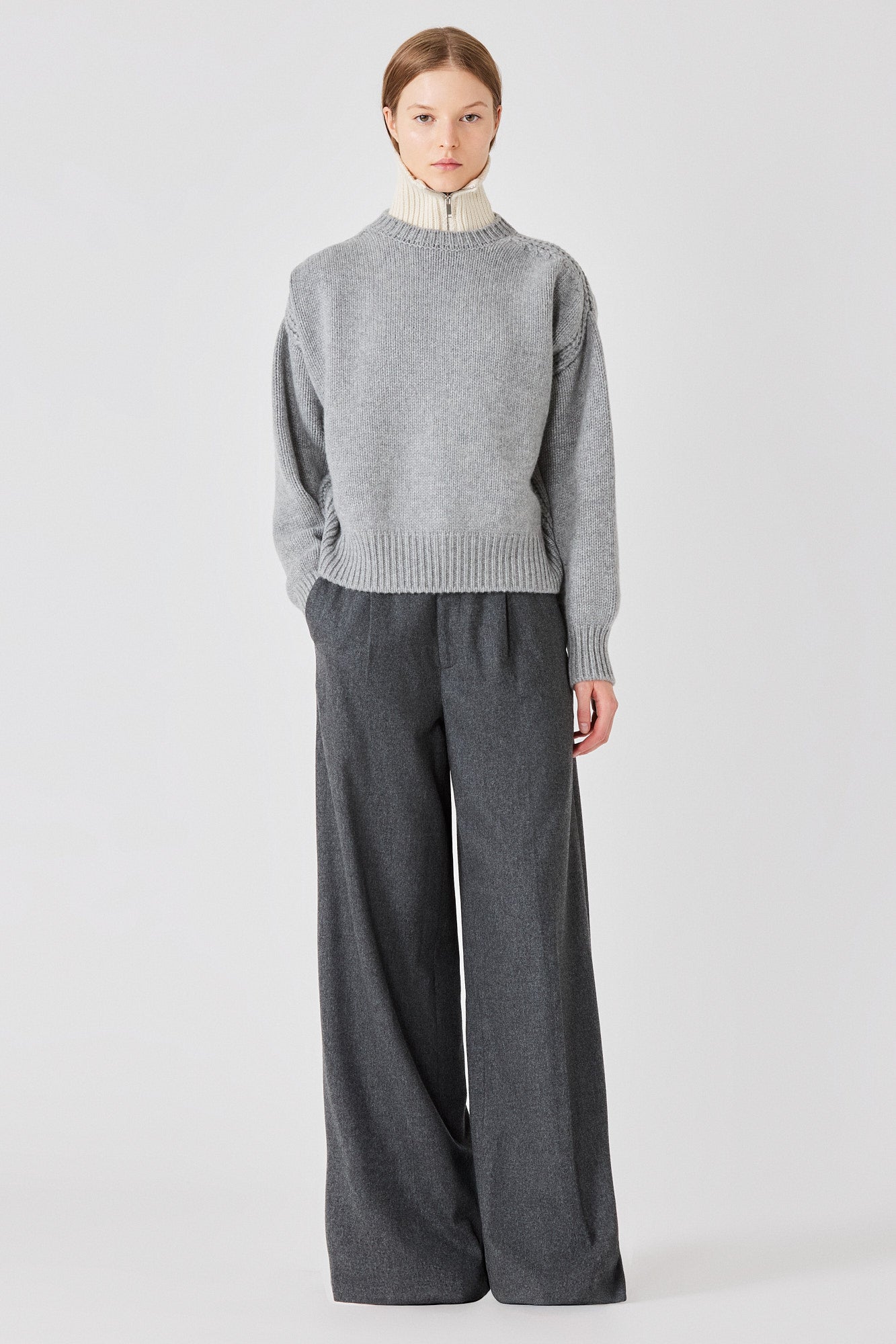 Sa Su Phi Giada maglione girocollo cashmere grigio
