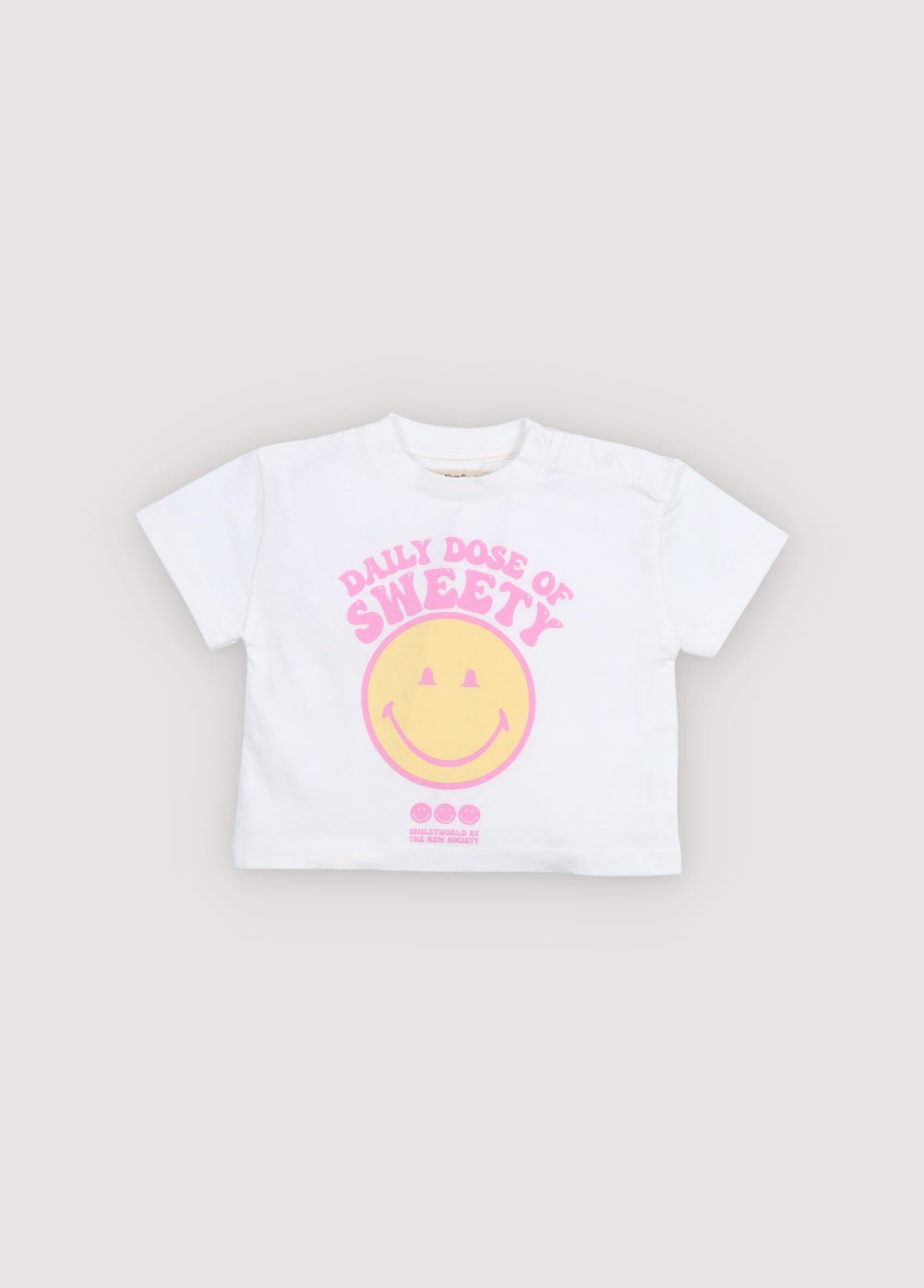 The New Society SmileyWorld t-shirt neonato Pure Cloud cotone