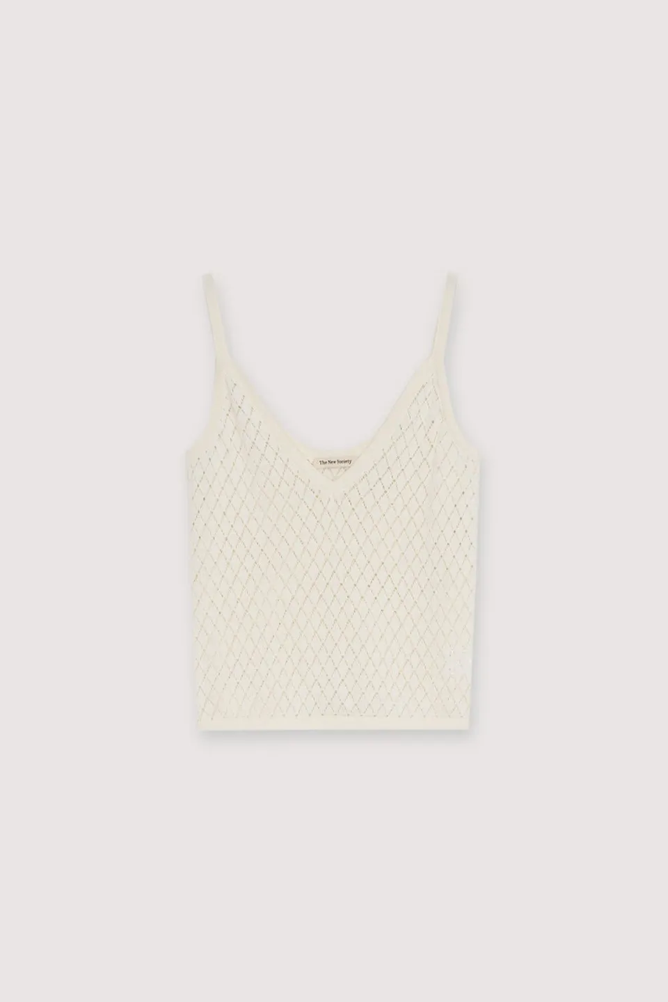 The New Society Lirio top ecru cotone maglia fine
