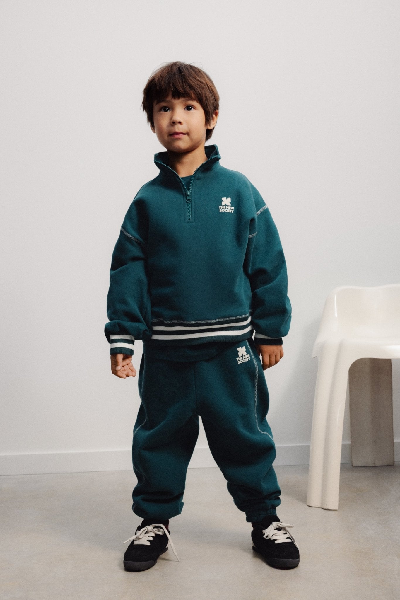 The New Society Whisper polo bambino Dark Sea cotone