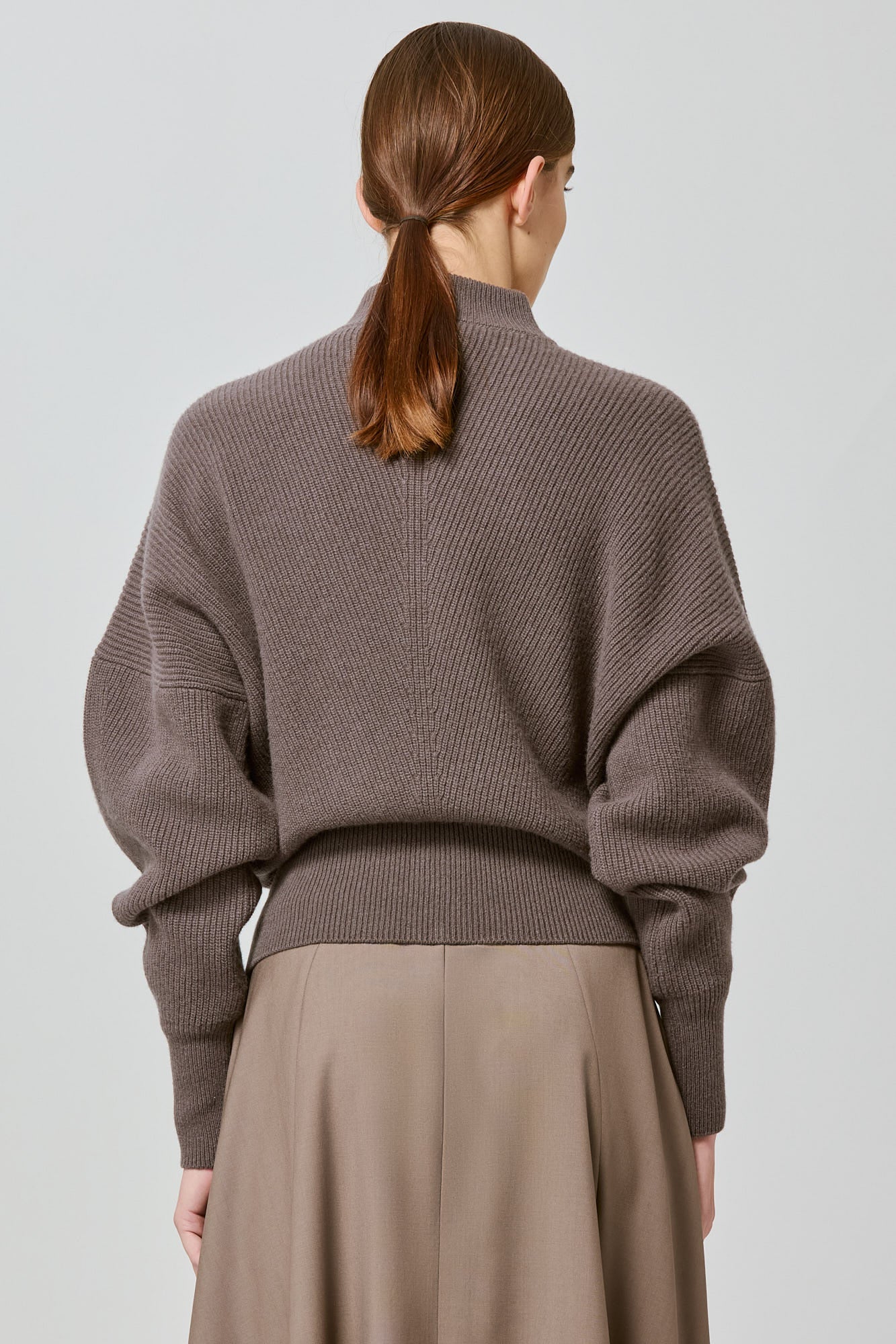 Sa Su Phi cardigan coste zip misto cashmere color fango
