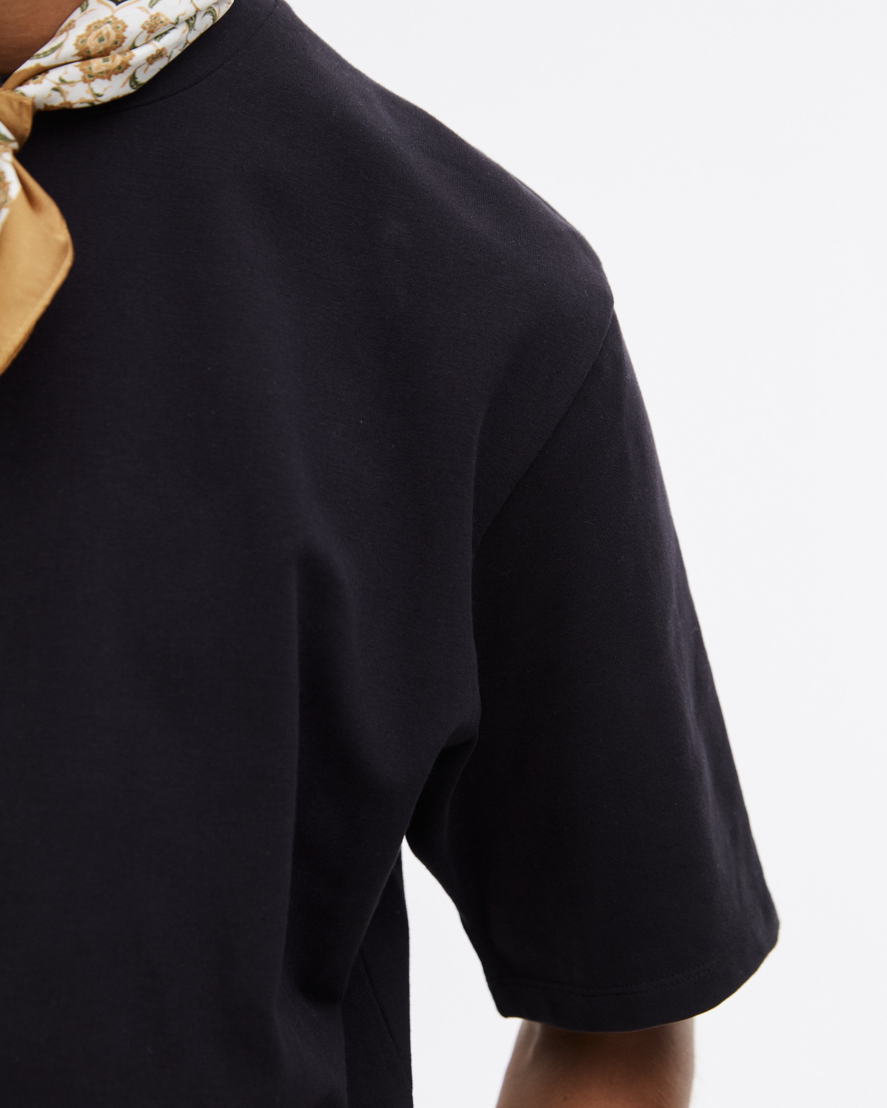 GOODPEOPLE Ted t-shirt nera 2 pezzi cotone elasticizzato