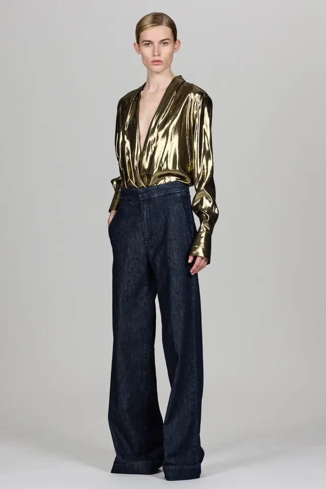 Sa Su Phi Tuxedo jeans slim vita alta lavaggio medio