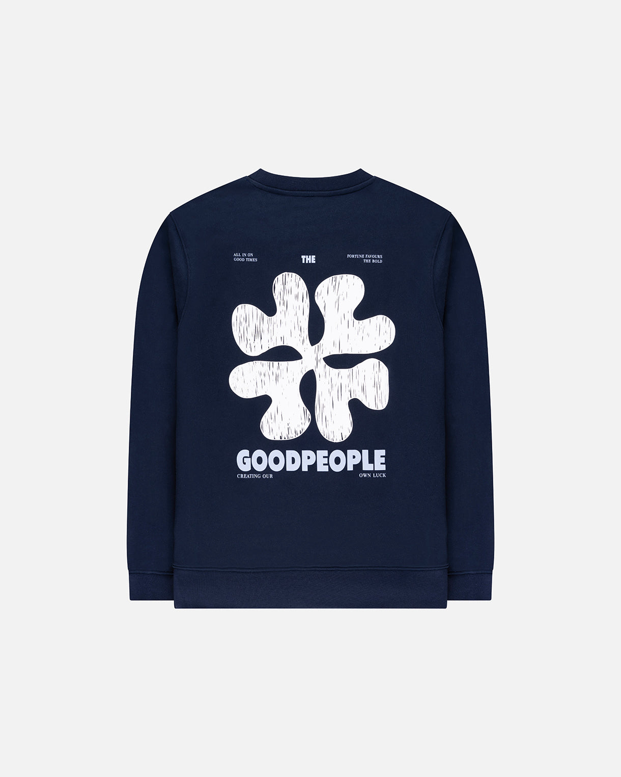 GOODPEOPLE Lito Artwork maglione cotone navy