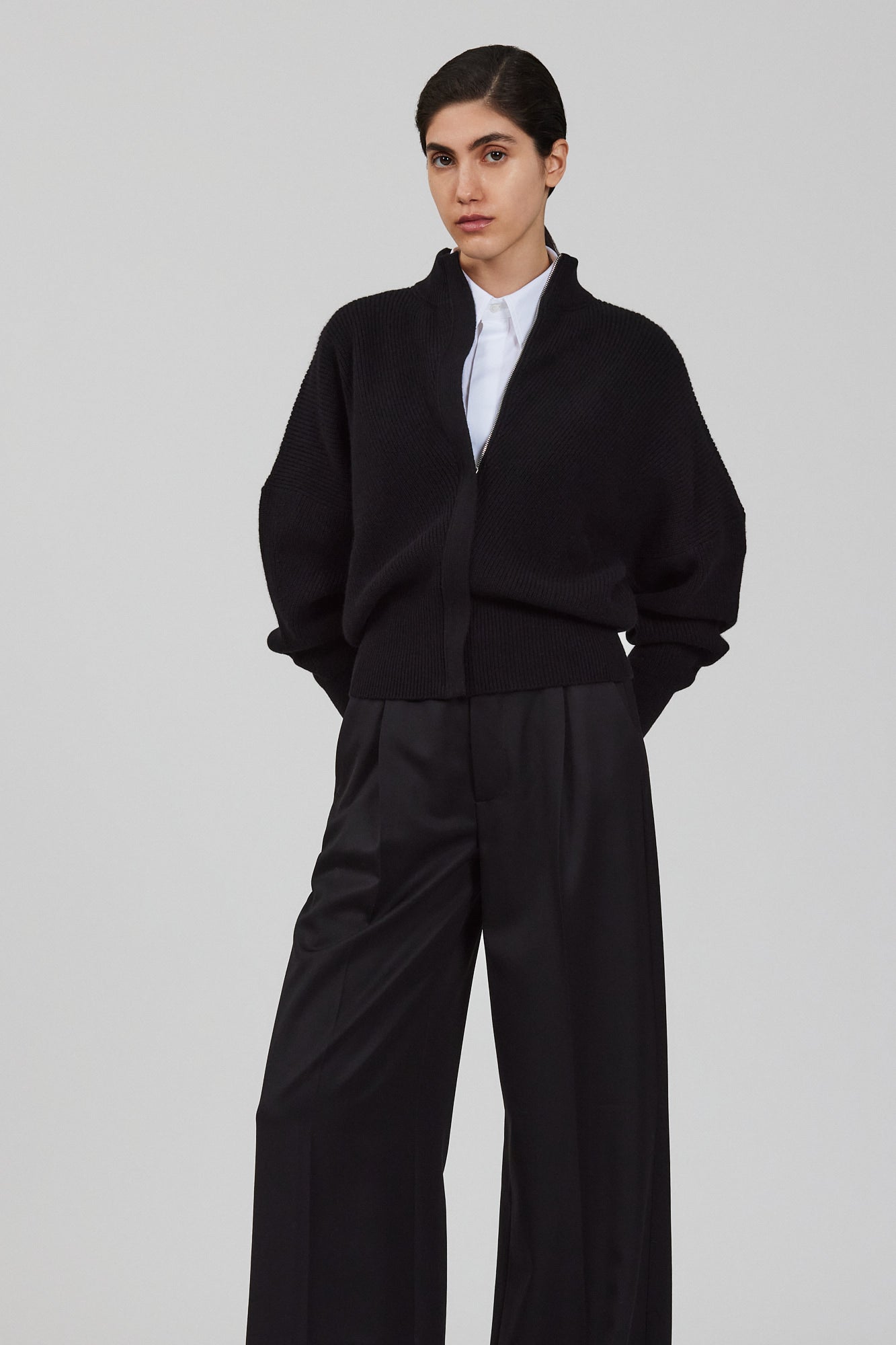Sa Su Phi Minerva cardigan cashmere nero zip