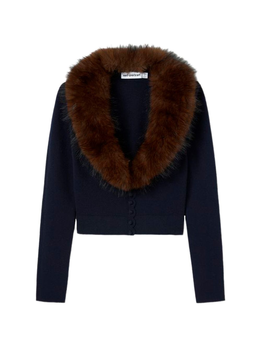 Self-Portrait AW26-148CA cardigan blu navy donna