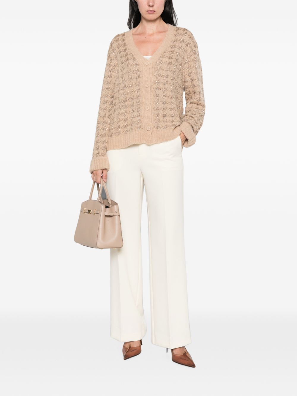 Twinset 262TP3360 cardigan sandy brown canapa-oro