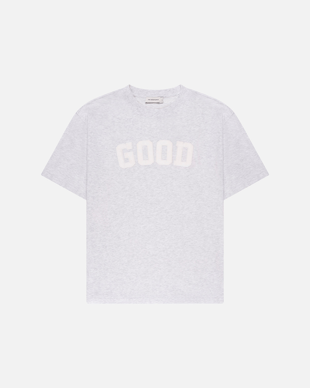 GOODPEOPLE Toc T-shirt Cotone Grigio Melange Ricamata