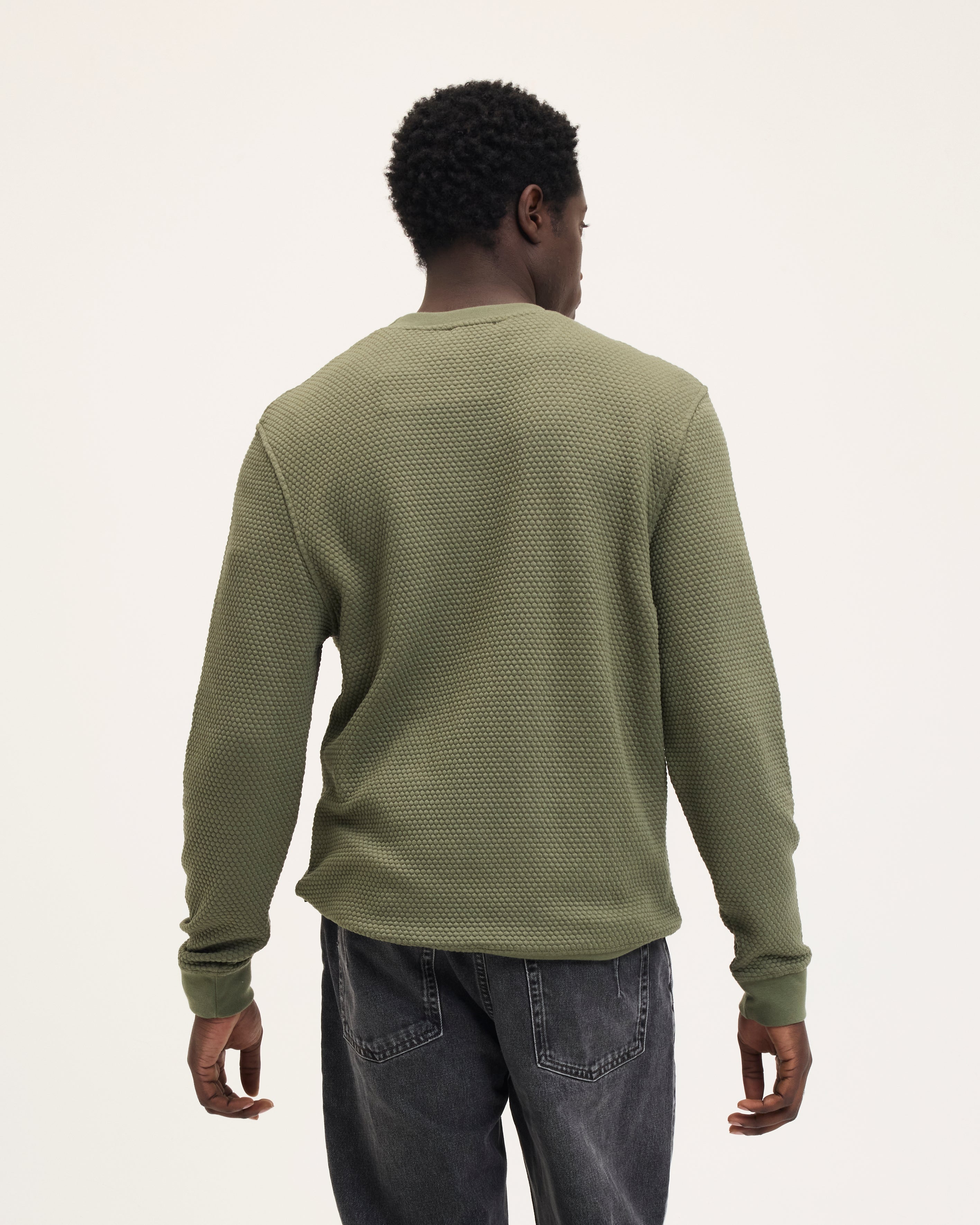 GOODPEOPLE Leroy Rubber Patch maglione cotone verde bosco