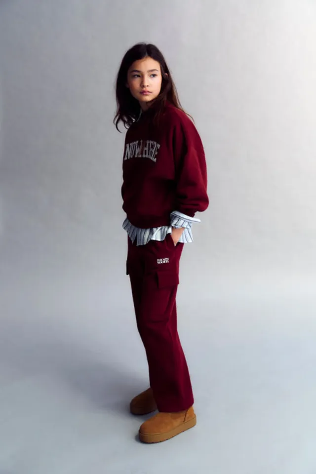 The New Society Aitana pantaloni tuta teen prugna cotone