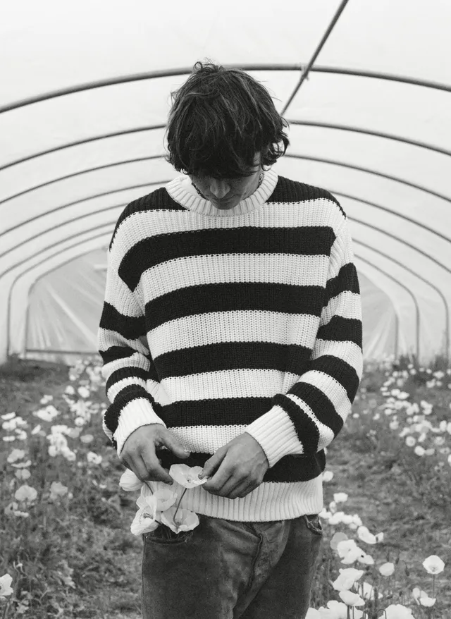 The New Society Musa Men Jumper Summer Midnight Knit Stripes maglione