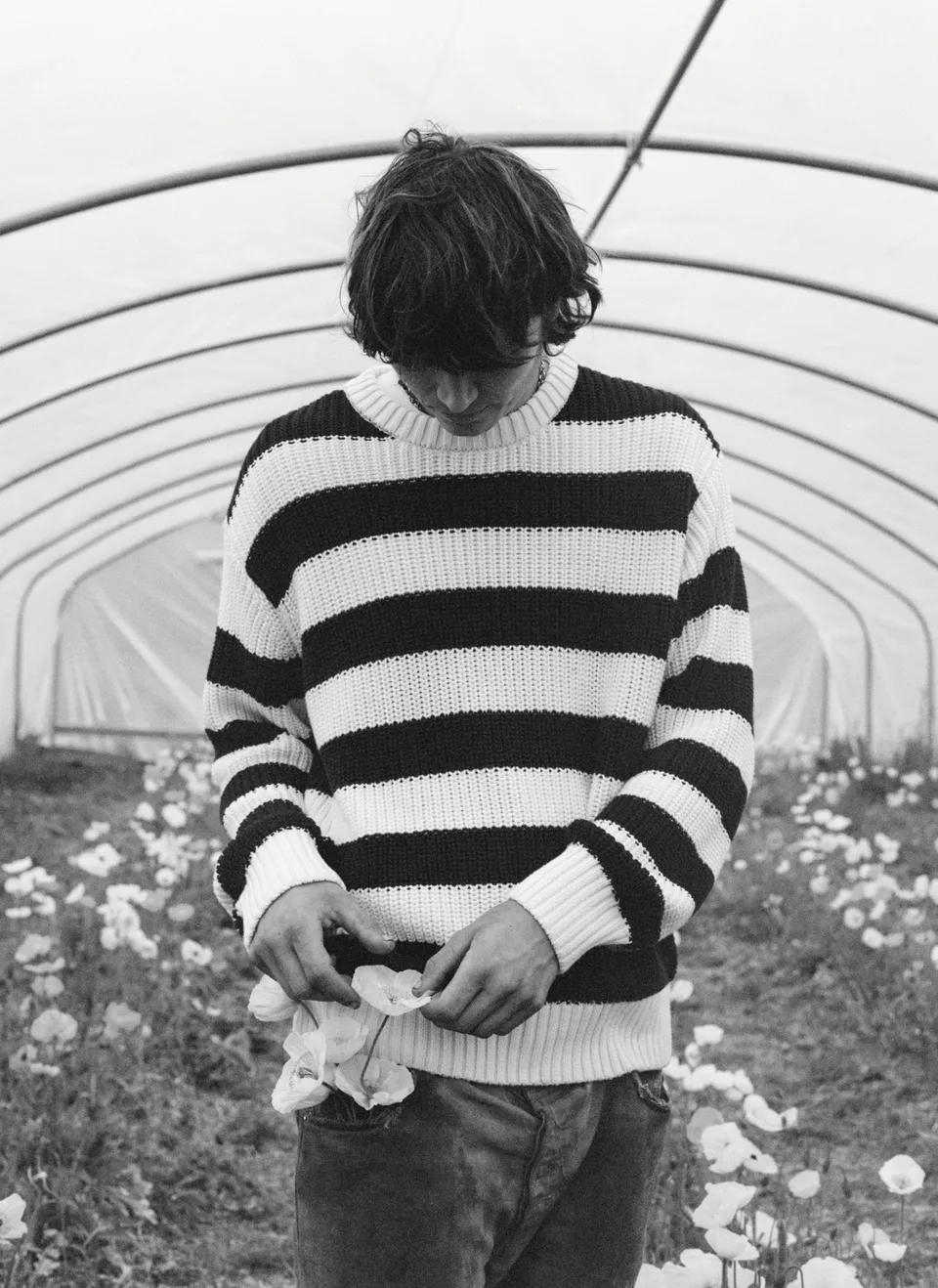 The New Society Musa Men Jumper Summer Midnight Knit Stripes maglione