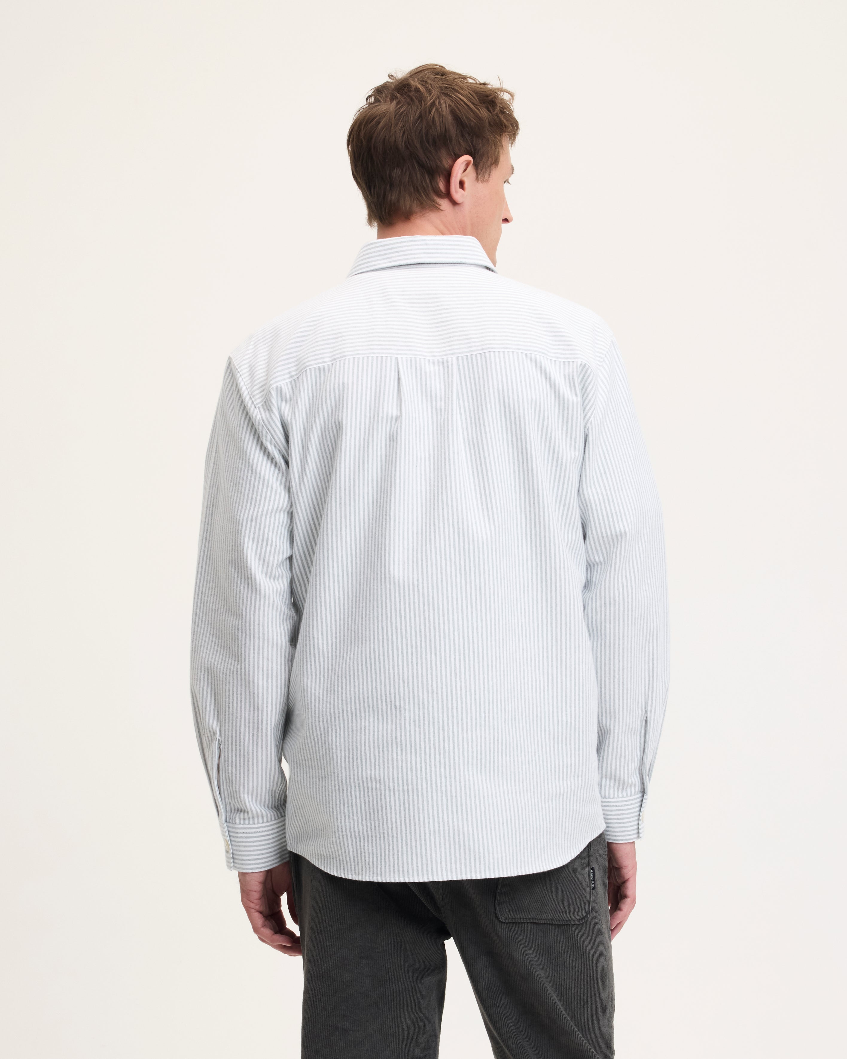 Goodpeople Soy camicia a righe verde cotone