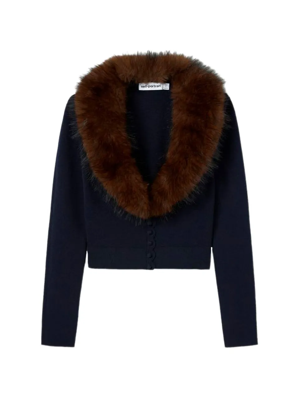 Self-Portrait AW26-148CA cardigan blu navy donna