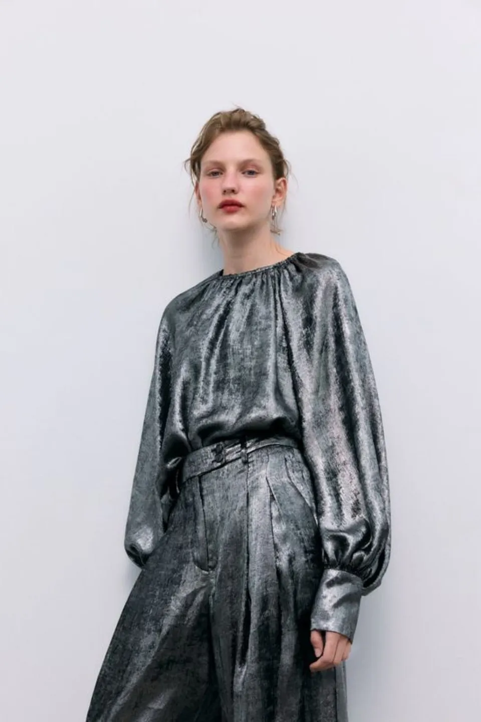 The New Society Uxia Camicia Donna Argento Collo Rotondo
