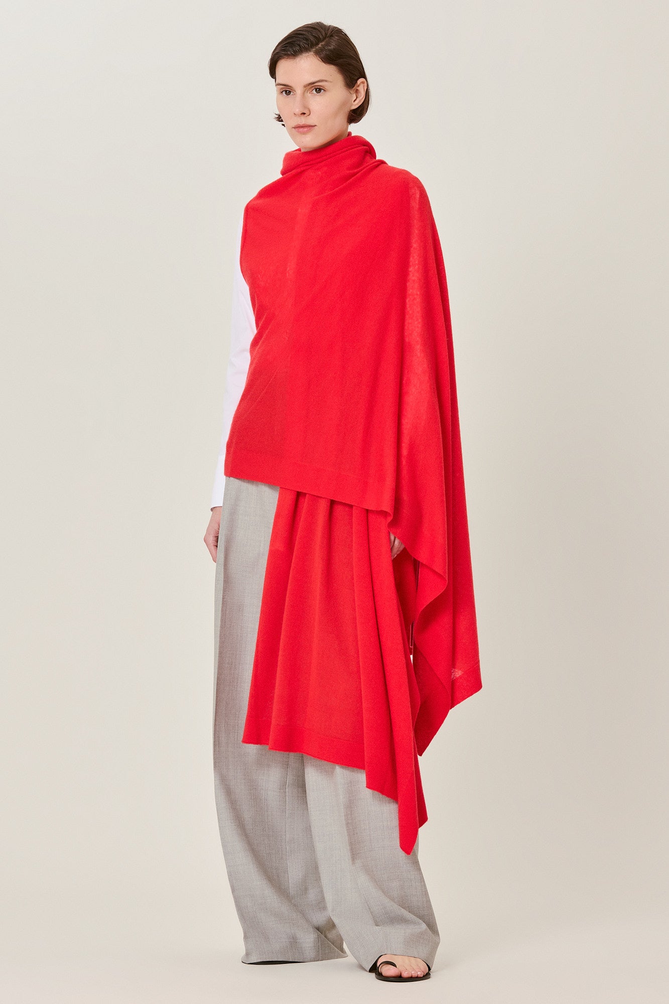 Sa Su Phi Poncho cardigan donna avorio cashmere seta