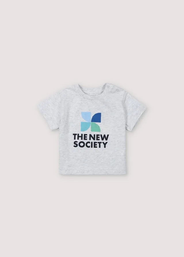 The New Society Mykonos maglietta neonato grigia cotone