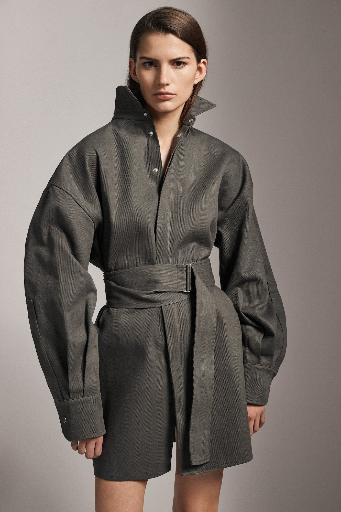 Sa Su Phi Valentina giacca gabardina di cotone verde militare