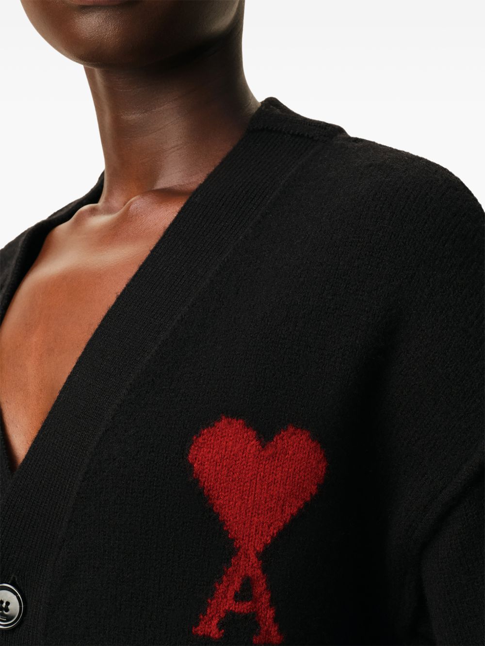 Ami Ami de Coeur UKC367018 cardigan nero lana merino