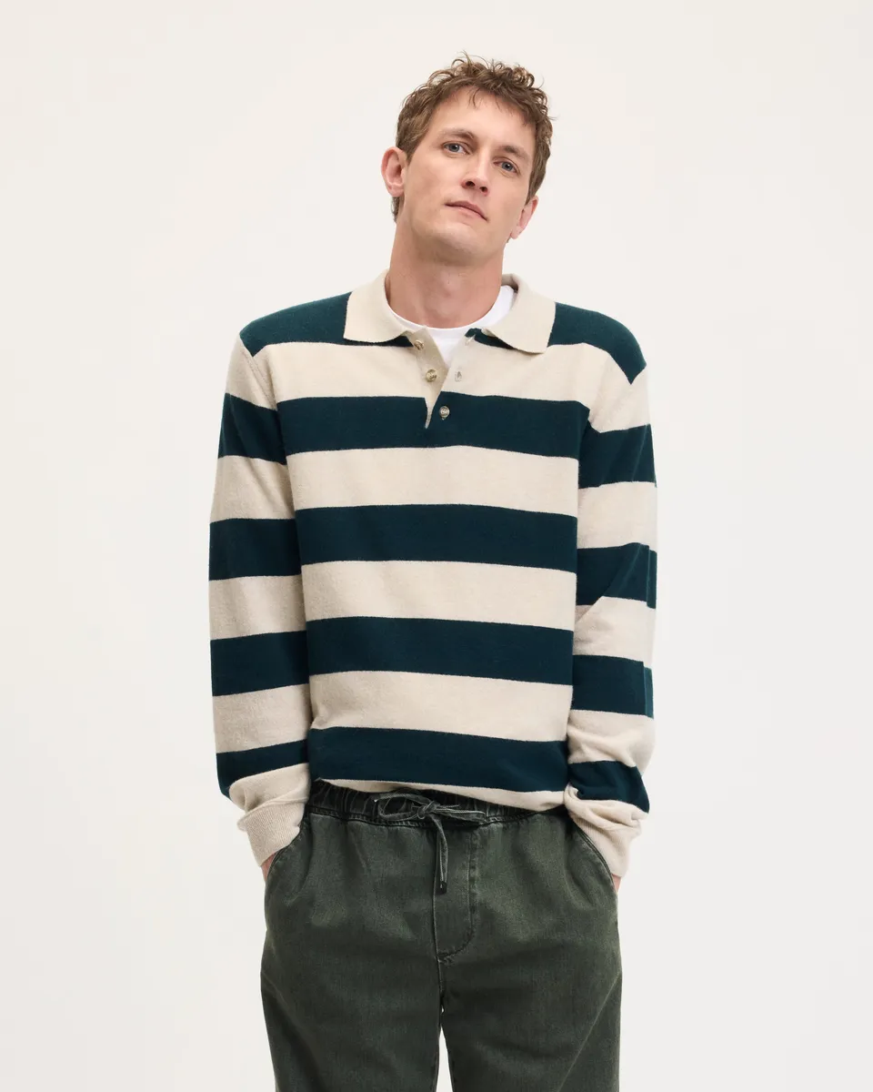GOODPEOPLE Ken polo maglia lana verde
