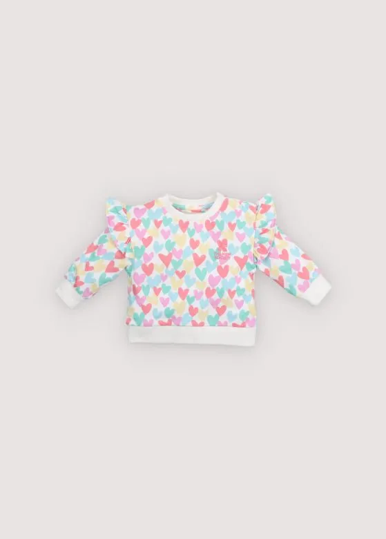 The New Society Anis Hearts Print felpa neonato 6 mesi cotone