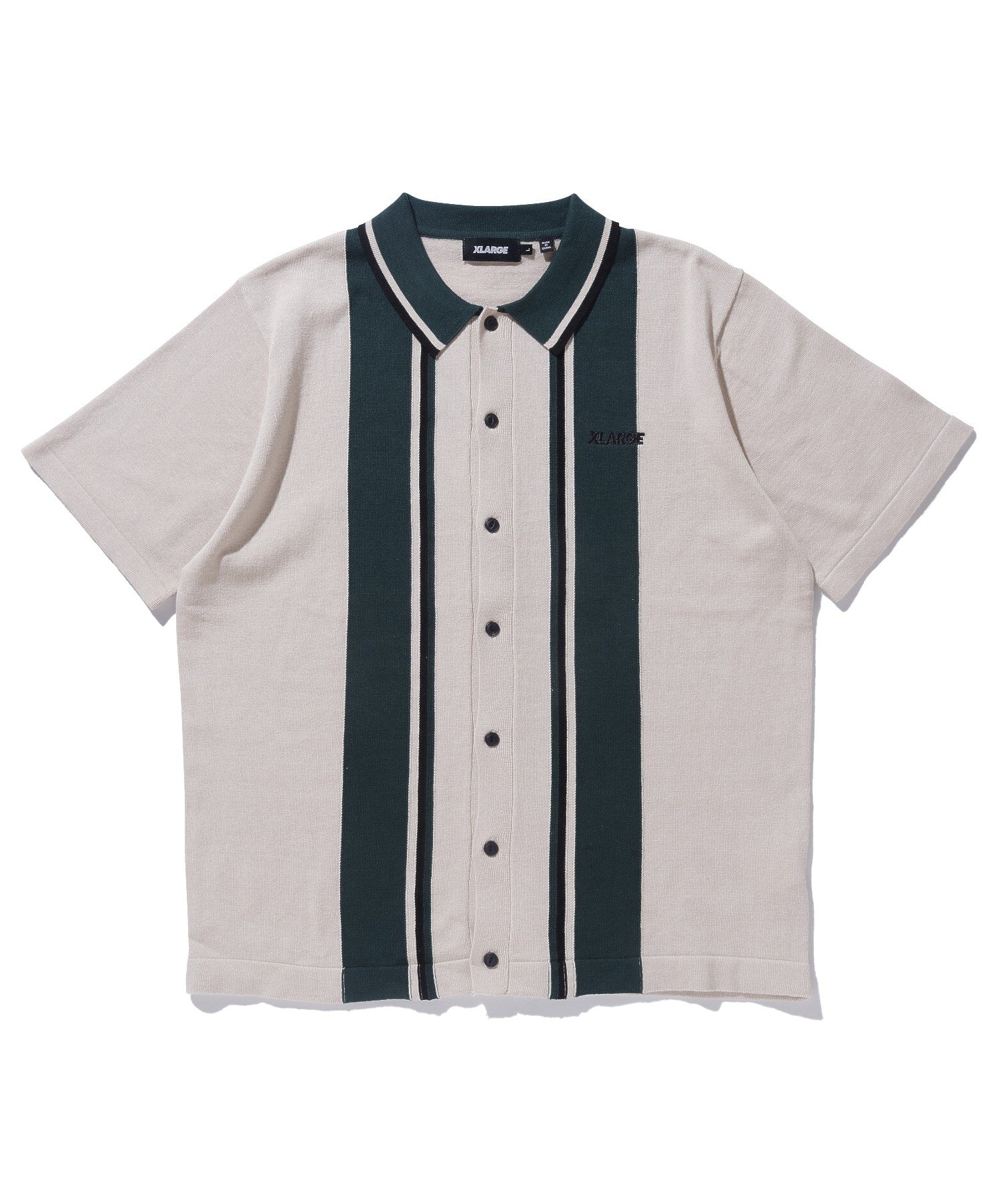 X-Large Line Knit polo beige cotone