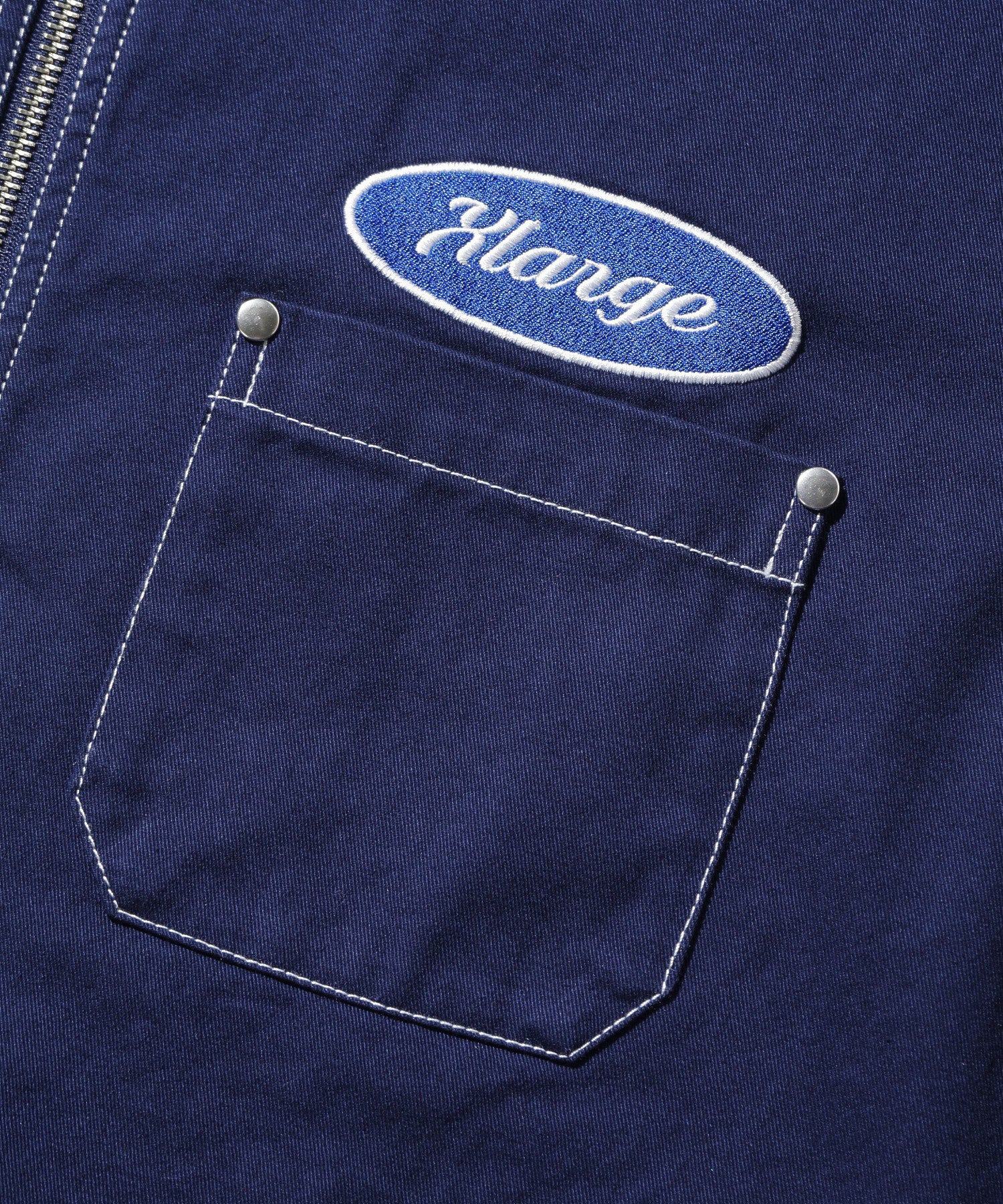 X-Large Zip Up S/S camicia lavoro maniche corte cotone