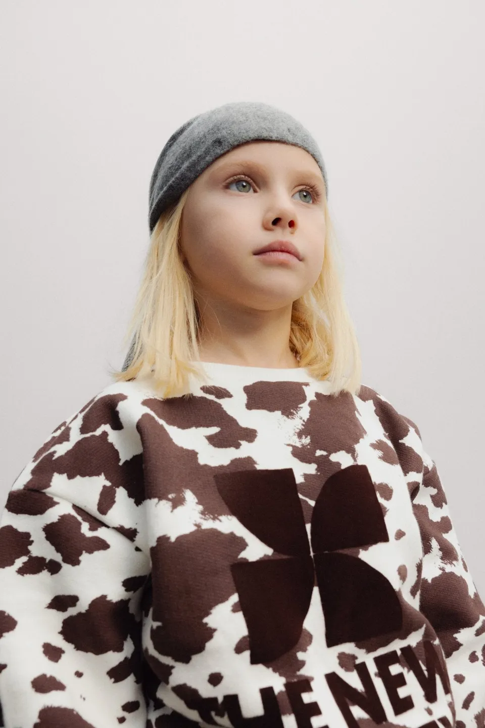 The New Society TNS Logo felpa cow print cotone